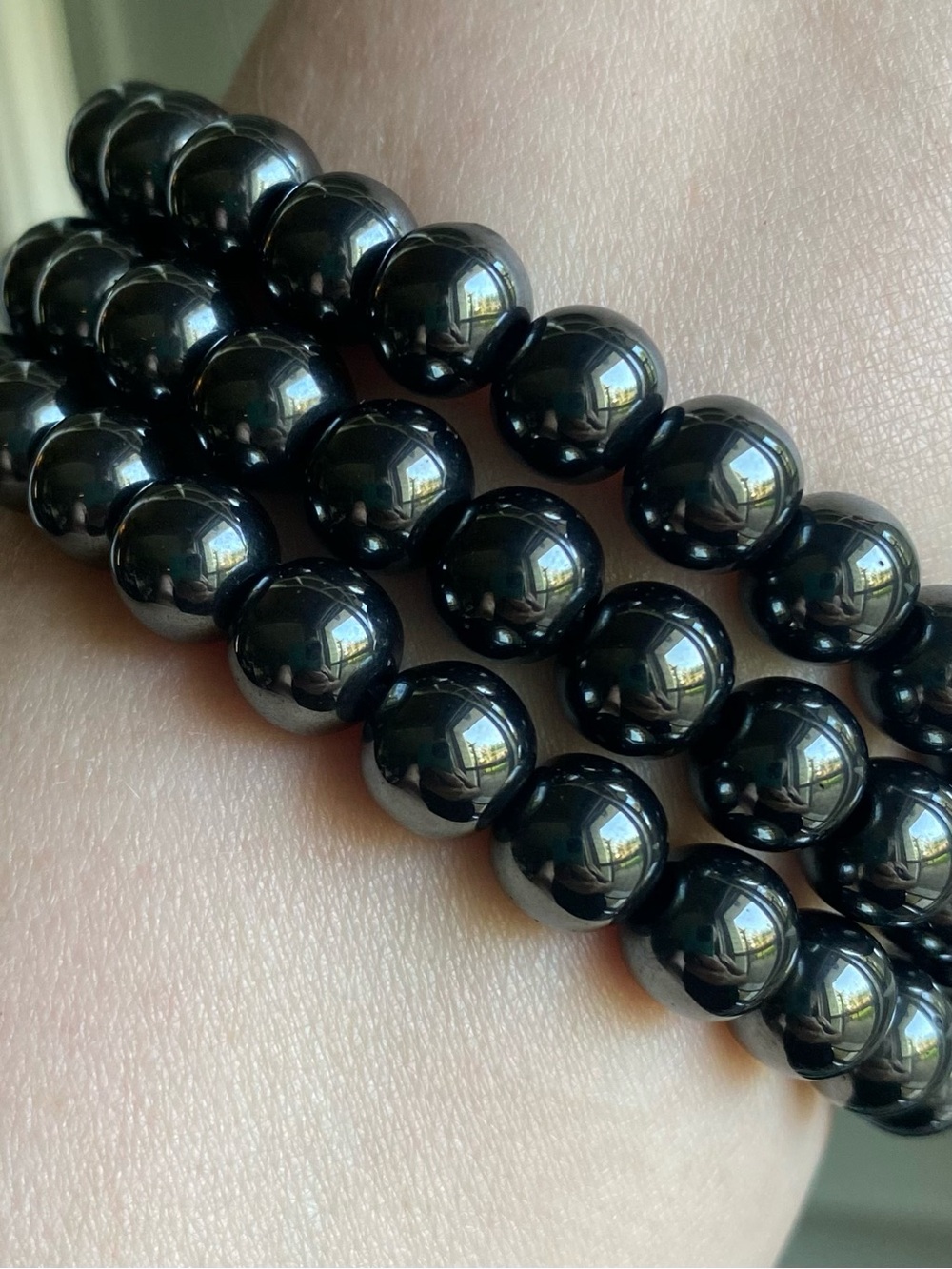 🖤 Hematite 8mm Stretch Bracelet – Grounding • Protection • Balance - Picture 4 of 5